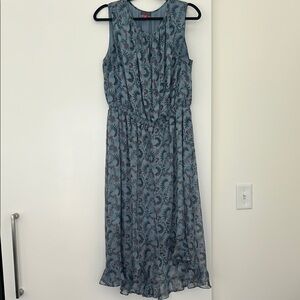 Vince Camuto Blue Sleeveless High Low Sundress